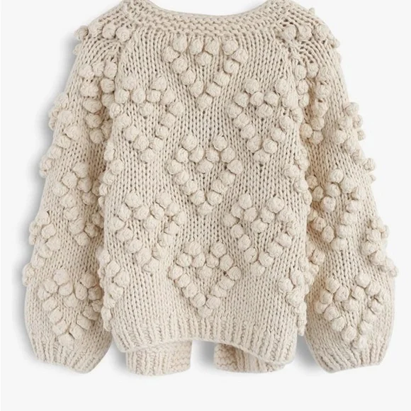 New Open Front Ivory Cardigan. Oversized Size Small - Picture 2 of 8